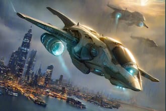 draw a sci fi and spaceship design