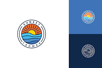 create wave logo with creative, minimalist, or abstract style