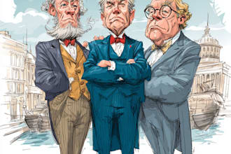 draw custom political cartoon or editorial illustration with bold satire