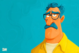 create a vector cartoon character