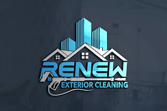 design a professional cleaning and pressure washing logo