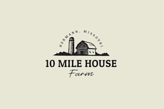 design unique mile house farm logo