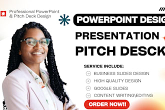 design modern powerpoint presentation, investor pitch deck, business pitch deck