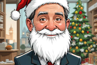 create an wearing an ugly christmas sweater