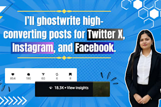 ghostwrite twitter x, instagram, facebook content