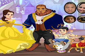 design a professional disney family portrait