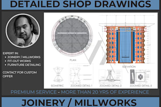create detailed cad shop drawings for joinery and furniture