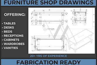 furniture shop drawings for fabrication