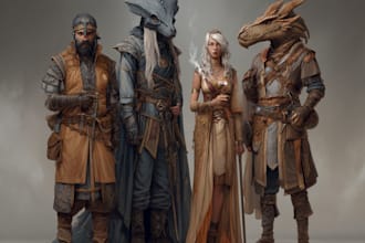 do dnd and fantasy character art and portrait