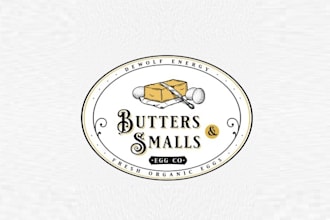 design classic butters smalls egg company logo