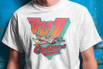make retro vintage t shirt design and illustration