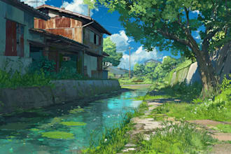 draw anime background graphics novel and environment art old style