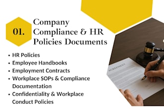 prepare company complaince and HR policy documents