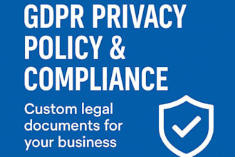 write gdpr privacy policy and data protection documents