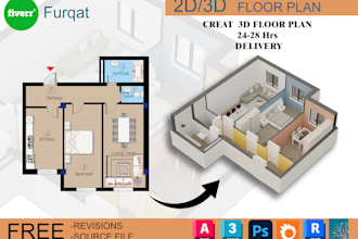 create 2d and 3d floor plans for apartments and houses