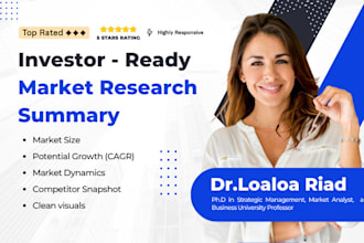 provide investor ready market research summary