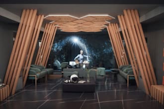 visualise building before built, model in archicad,render virtual cgi furniture