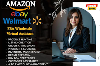 expert amazon fba wholesale, ebay ds walmart wfs virtual assistant
