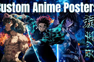 design stunning posters of animes and product promotions