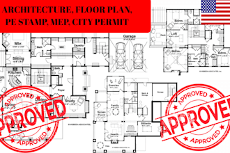 professional architectural plans mep permit drawing blueprints pe stamp pa nc nm