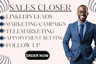 be your sales closer, sales representative, b2b linkedin warm leads, sales agent