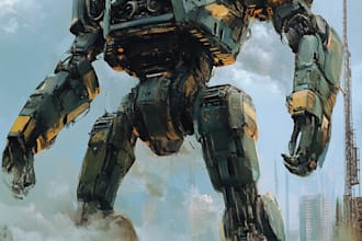 do high quality creature artwork in the mecha robot style
