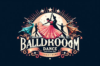 do hand lettering ballroom dance logo in my style