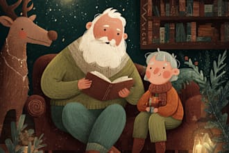 draw christmas illustrations and cards for you