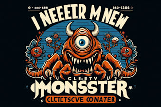 make collective monster vintage logo for your company