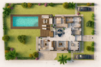 create floor plans with textures, furniture, and landscaping