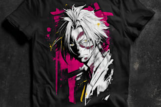 create a comic, manga anime t shirt, clothes design