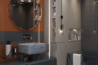 modern bathroom design with bathtub