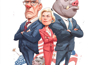 draw political caricature and cartoon