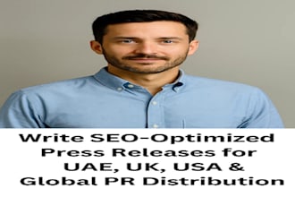write SEO optimized press releases for uae, UK, USA and global PR distribution