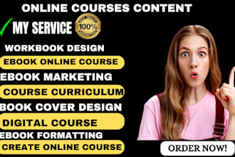 create online course content, ebook online course creation and course curriculum
