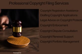 assist with copyright filing and advisory