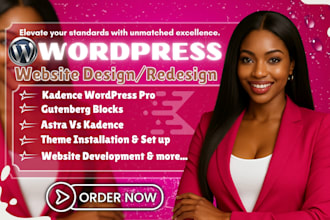 build wordpress website with kadence, kadence block, gutenberg blocks, elementor
