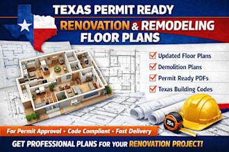 create texas permit ready renovation remodeling floor plans