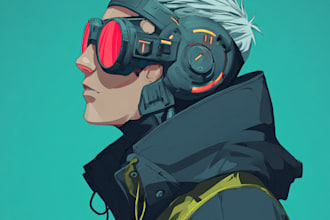 draw cyberpunk, lofi or streetwear anime illustrations