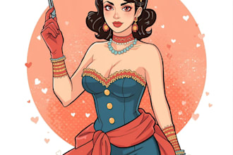 draw a pin up girl and pin up girl