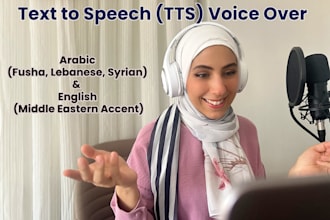 provide arabic tts voice over fusha and levantine dialects