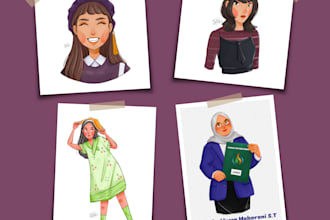 draw custom cartoon illustration