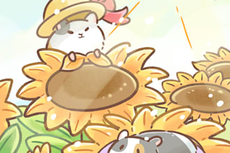 draw warm and charming animal art for cards and wallpapers
