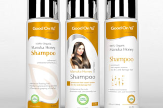 do cosmetic supplement bottle shampoo perfume label design and packaging design