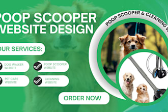 design pet care website, dog walker, poop scooper, cleaning, booking website