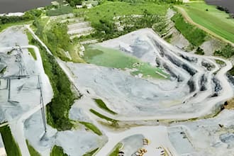 do 3d quarry design, excavation site, mining facility, 3d terrain layout