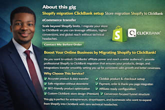shopify to clickbank clickbank setup, ecommerce migration sales funnel setup