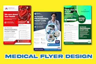design flyer trifold brochure postcard for medical healthcare spa salon business