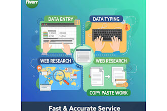 do data entry, data typing, web research, and copypaste work