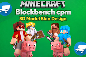 design minecraft blockbench hytale 3d model skin and animation